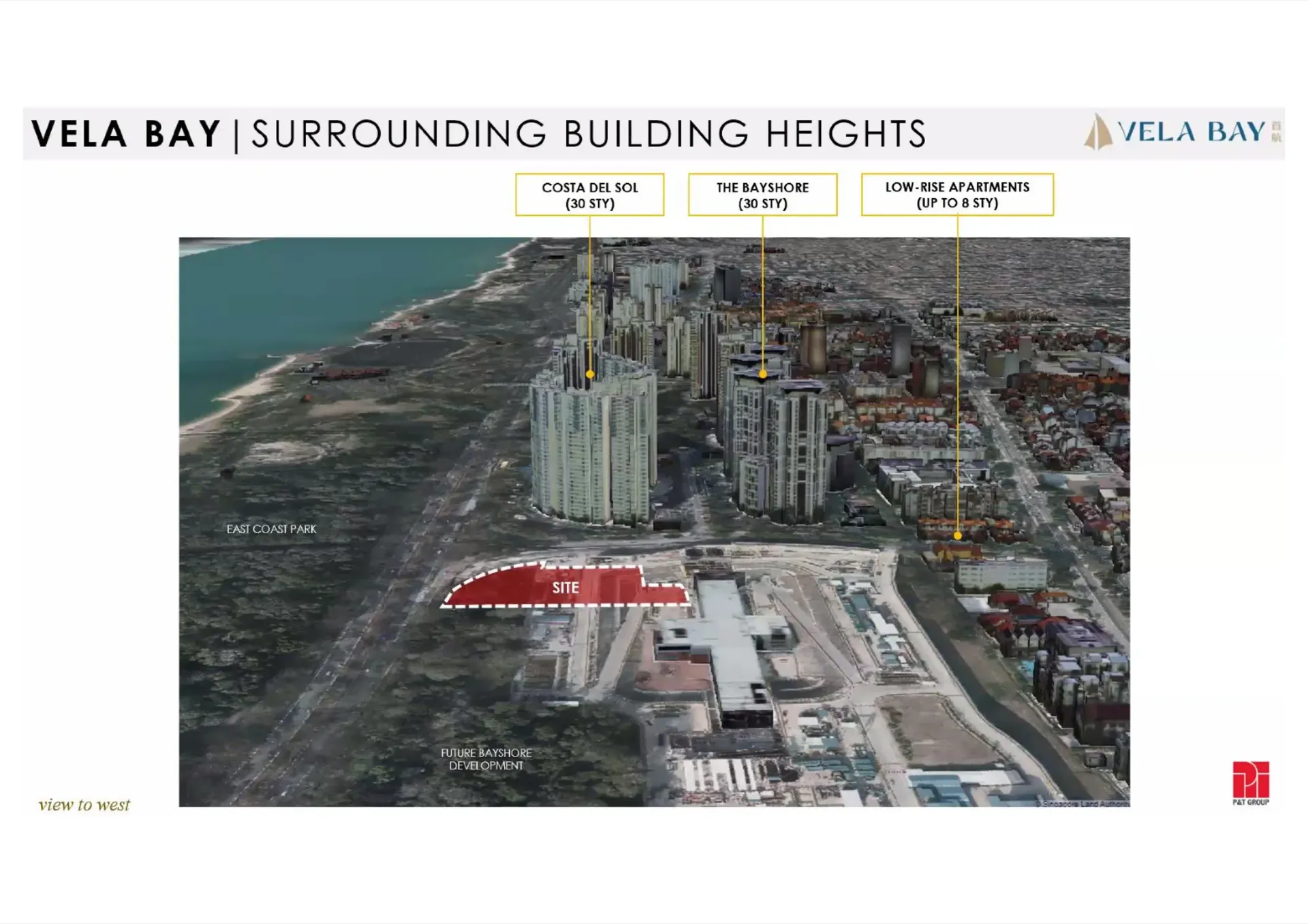 Surrounding building heights view to west — Costa Del Sol 30 sty, The Bayshore 30 sty