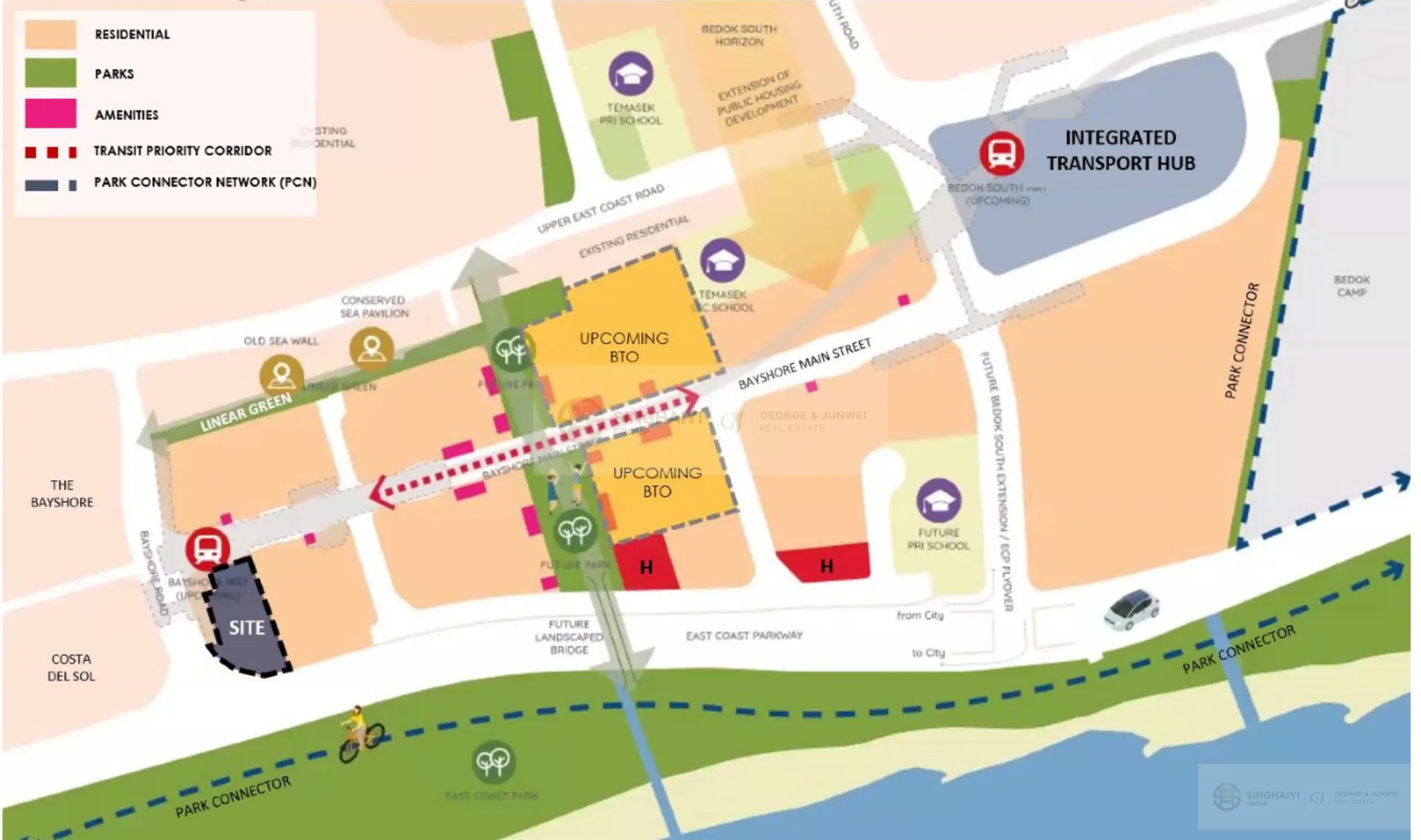 URA Masterplan showing Bayshore precinct transformation and future development plans
