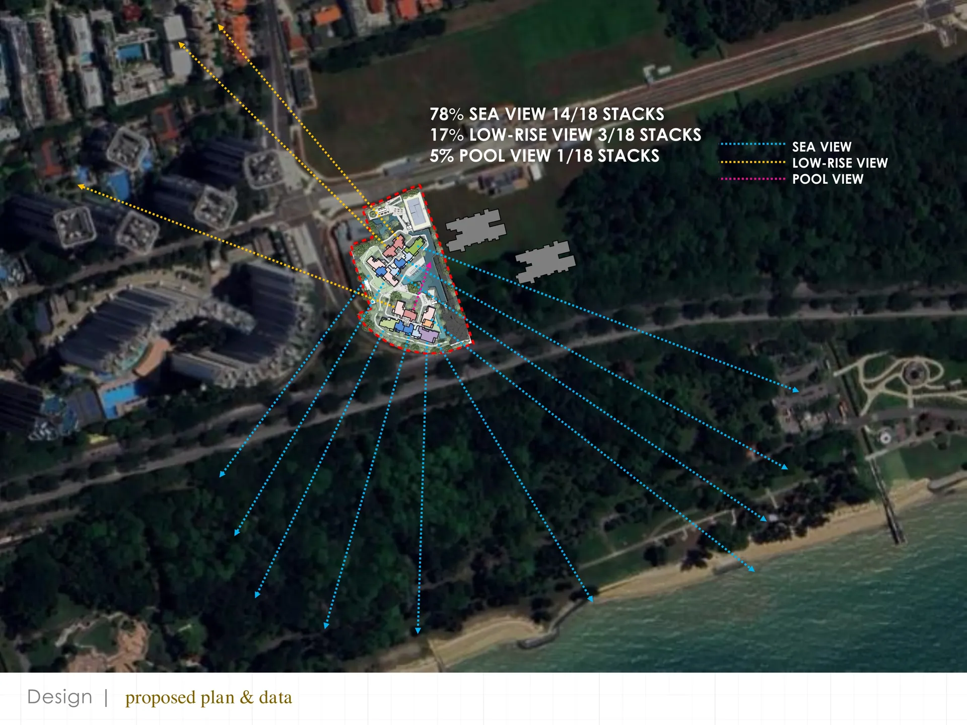 Proposed plan view with data overlay